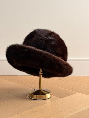 Vintage Mink Fur Hat Christine Originals Montreal + Box